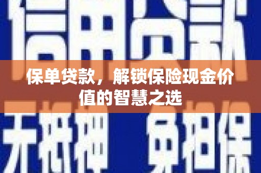 北区保单贷款，解锁保险现金价值的智慧之选