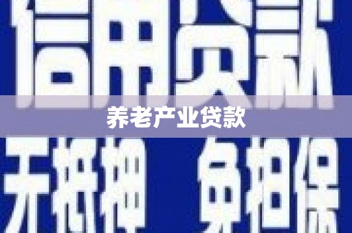 北区养老产业贷款