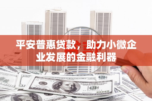 北区平安普惠贷款，助力小微企业发展的金融利器